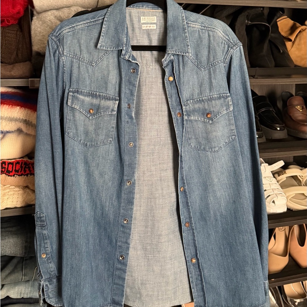 Brunello Cucinelli Denim Western Shirt - Picture 5 of 12